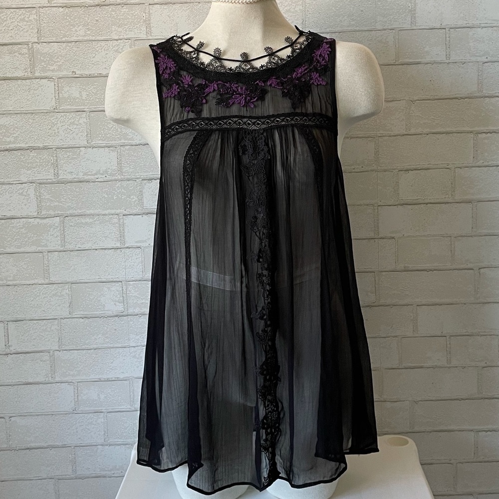 Free People sheer lace top